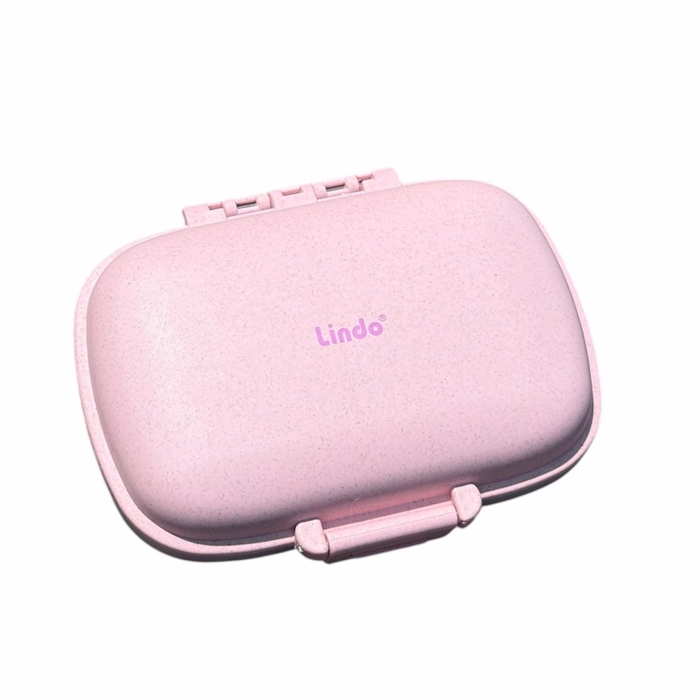 Lindo Wheat Straw Travel Pill Organizer - Pink